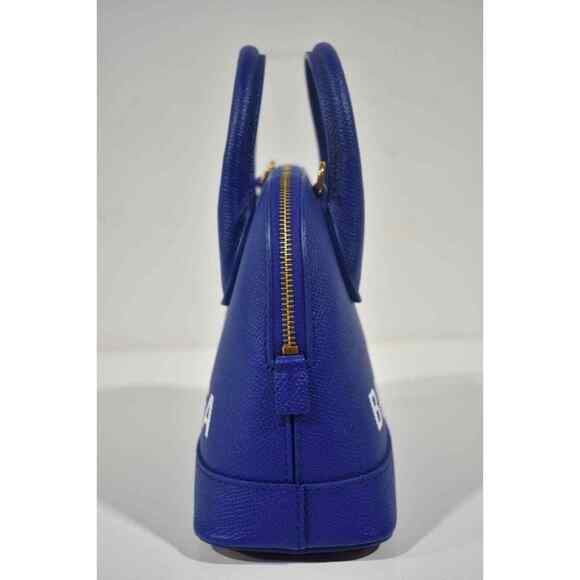 Balenciaga Ville XXS Blue White Logo Grained Top Handle Shoulder Crossbody Bag - Picture 9 of 12